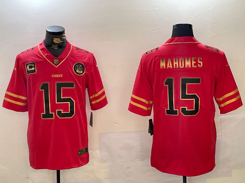 Men Kansas City Chiefs #15 Mahomes Red 2024 Nike Vapor Limited NFL Jersey style 3